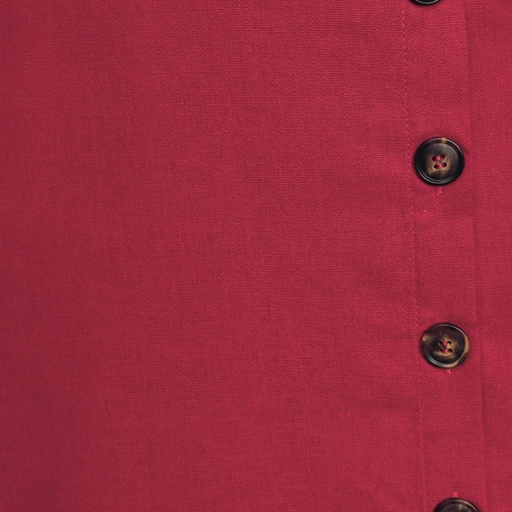 Terrance sunset berry red button front midi dress - Picture 2 of 2